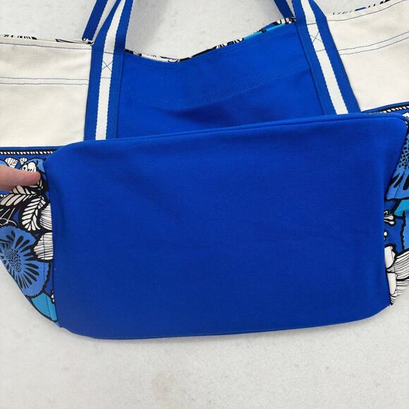 Vera Bradley Tote Blue Bayou Large Open Top Shoulder Bag Beach Travel Weekend - Picture 8 of 12